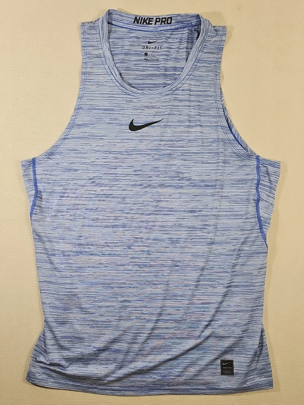 Men's Light Blue Dri-FIT Sleeveless Swim/Training Tank